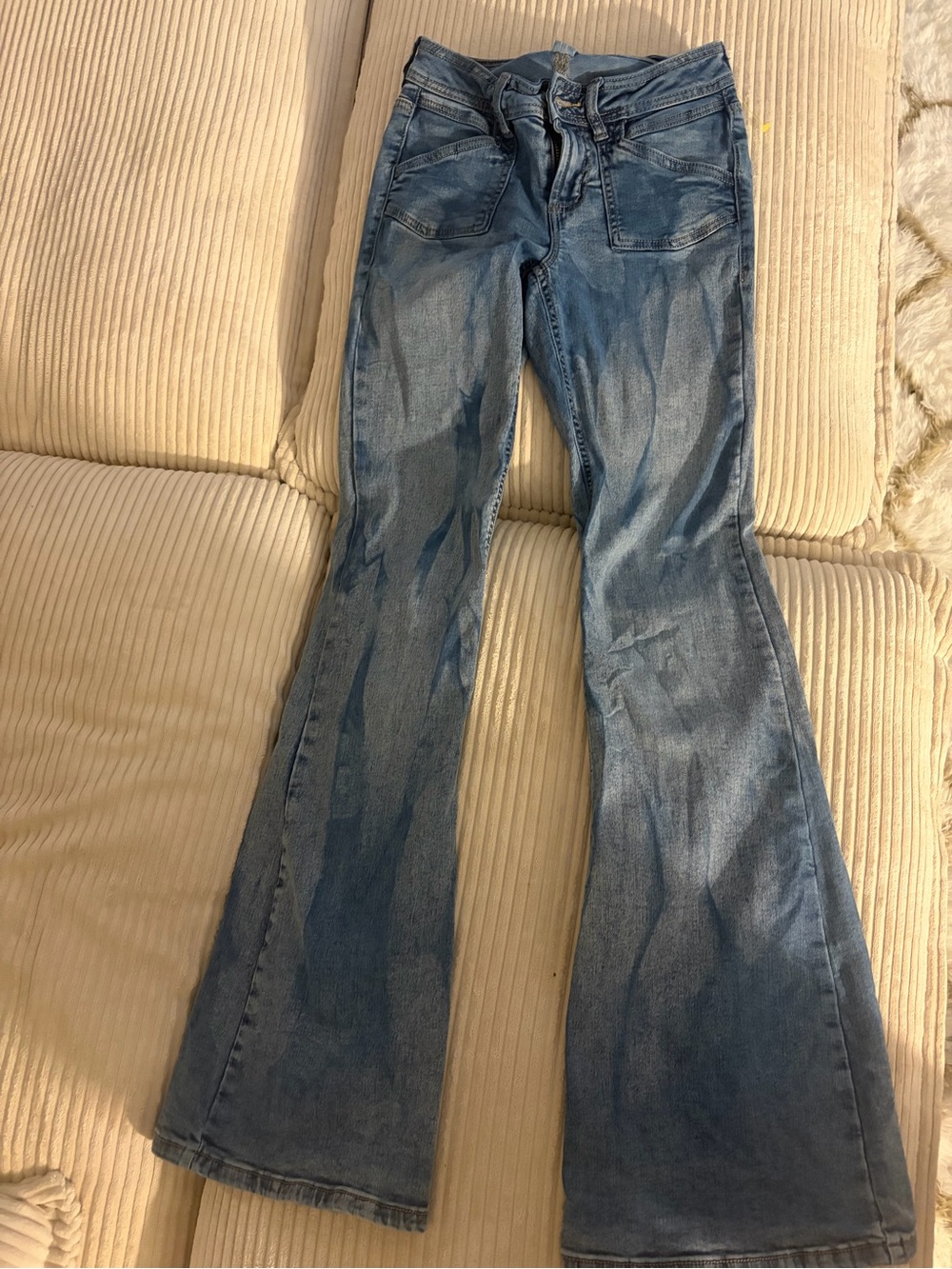 GARAGE Retro Utility Patch Pocket Flare Jeans